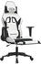 vidaXL Gaming-Stuhl mit Fußstütze und Massagefunktion Kunstleder (345457-345468) weiß/schwarz (345467)