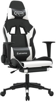 vidaXL Gaming-Stuhl mit Fußstütze Kunstleder (3143699-3143710) schwarz/weiß (3143704)