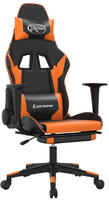 vidaXL Gaming-Stuhl mit Massage & Fu&szlig;st&uuml;tze Schwarz Orange Kunstleder