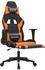 vidaXL Gaming-Stuhl mit Fußstütze und Massagefunktion Kunstleder (345457-345468) schwarz/orange (345463)