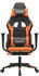vidaXL Gaming-Stuhl mit Fußstütze und Massagefunktion Kunstleder (345457-345468) schwarz/orange (345463)