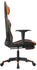 vidaXL Gaming-Stuhl mit Fußstütze und Massagefunktion Kunstleder (345457-345468) schwarz/orange (345463)