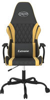 vidaXL Gaming-Stuhl mit Massagefunktion Schwarz & Golden Kunstleder