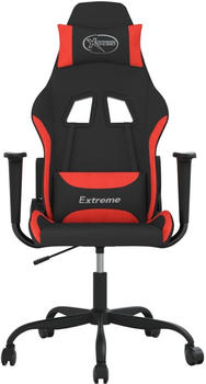 vidaXL Gaming-Stuhl mit Massagefunktion Stoff (345469-345479) schwarz/rot (345478)