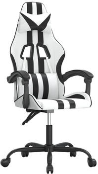 vidaXL Gaming-Stuhl mit Massagefunktion Kunstleder (349519-349530) wei&szlig;/schwarz (349529)