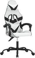 Gaming-stuhl Drehbar Wei&szlig; Und Schwarz Kunstleder Vidaxl