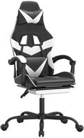 Gaming-stuhl Mit Fu&szlig;st&uuml;tze Schwarz Und Wei&szlig; Kunstleder Vidaxl