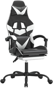 vidaXL Gaming-Stuhl mit Fu&szlig;st&uuml;tze Kunstleder (3143854-3143865) schwarz/wei&szlig; (3143859)
