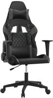 vidaXL Gaming-Stuhl Schwarz und Grau Kunstleder