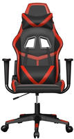 vidaXL Gaming-Stuhl mit Massagefunktion Schwarz und Rot Kunstleder