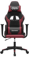 vidaXL Gaming-Stuhl mit Massagefunktion Schwarz und Weinrot Kunstleder