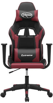 vidaXL Gaming-Stuhl mit Massagefunktion Kunstleder (345445-345456) schwarz/weinrot (345452)