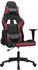 vidaXL Gaming-Stuhl mit Massagefunktion Kunstleder (345445-345456) schwarz/weinrot (345452)