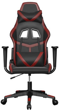 vidaXL Gaming-Stuhl mit Massagefunktion Kunstleder (345423-345433) schwarz/weinrot (345430)