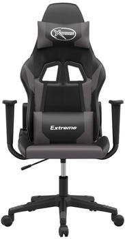 vidaXL Gaming-Stuhl mit Massagefunktion Kunstleder (345445-345456) schwarz/grau (345449)
