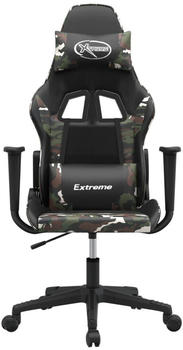 vidaXL Gaming-Stuhl mit Massagefunktion Kunstleder (345445-345456) schwarz/camouflage (345456)