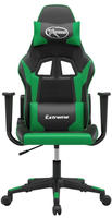 vidaXL Gaming-Stuhl mit Massagefunktion Schwarz und Gr&uuml;n Kunstleder