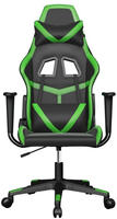 vidaXL Gaming-Stuhl mit Massagefunktion Schwarz und Gr&uuml;n Kunstleder