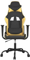 vidaXL Gaming-Stuhl Schwarz und Golden Kunstleder