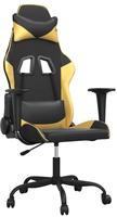vidaXL Gaming-Stuhl mit Massagefunktion Schwarz & Golden Kunstleder