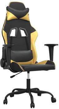 vidaXL Gaming-Stuhl mit Massagefunktion Kunstleder (345399-345410) schwarz/golden (345401)
