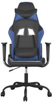 vidaXL Gaming-Stuhl mit Massagefunktion Schwarz und Blau Kunstleder