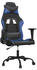 vidaXL Gaming-Stuhl mit Massagefunktion Kunstleder (345399-345410) schwarz/blau (345399)
