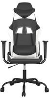 vidaXL Gaming-Stuhl mit Massagefunktion Schwarz und Wei&szlig; Kunstleder
