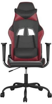 vidaXL Gaming-Stuhl mit Massagefunktion Kunstleder (345399-345410) schwarz/weinrot (345406)