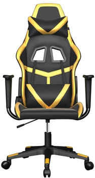 vidaXL Gaming-Stuhl mit Massagefunktion Kunstleder (345423-345433) schwarz/golden (345425)