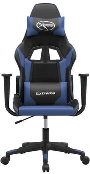 vidaXL Gaming-Stuhl mit Massagefunktion Kunstleder (345445-345456) schwarz/blau (345445)