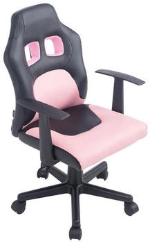 TPFLiving Kinder Bürostuhl Funny Kunstleder - Schwarz/Pink