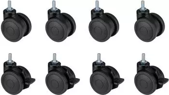 Oplite Castor Wheel GTR S8 Set, Zubeh&ouml;r Gaming M&ouml;bel, Schwarz