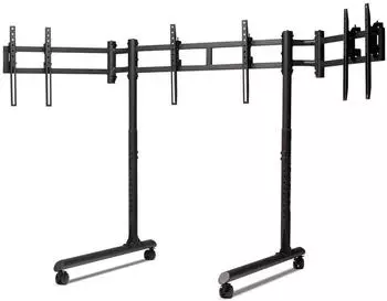 Next Level Racing Round Tube Freestanding Triple, Zubeh&ouml;r Gaming M&ouml;bel, Schwarz