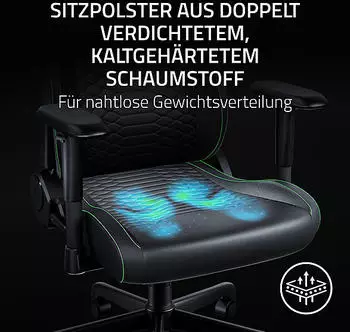 Razer Iskur V2 NewGen Quartz – Aluminium-Basis und EPU-Kunstleder für Langlebigkeit