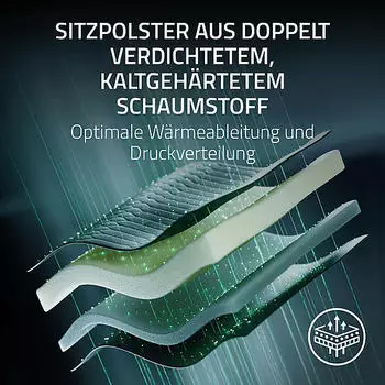 Razer Iskur V2 X NewGen schwarz/grün – Verstellbare Armlehnen unterstützen präzise Ellbogenposition
