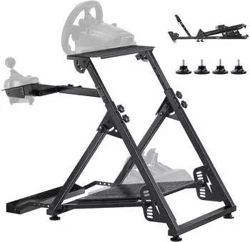 VEVOR Lendradständer, verstellbarer & faltbarer Simulatorständer für Logitech G923 G920 G29 G27, Thrustmaster T300RS TX F458 T500RS T3PA-PRO (F1/GT)