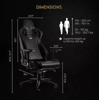 Noblechairs Epic schwarz-rot – Individuelle Anpassung für maximalen Sitzkomfort