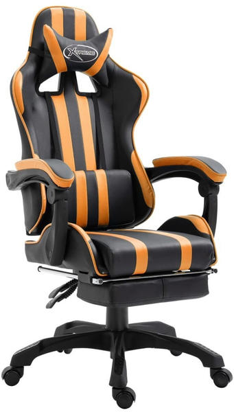 vidaXL Gaming Chair PU with Footrest Orange (20222)