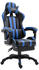 vidaXL Gaming Chair PU with Footrest Blue (20216)