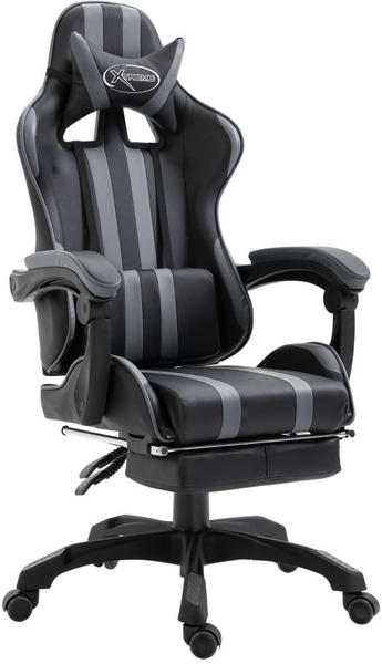 vidaXL Gaming Chair PU with Footrest Gray (20220)