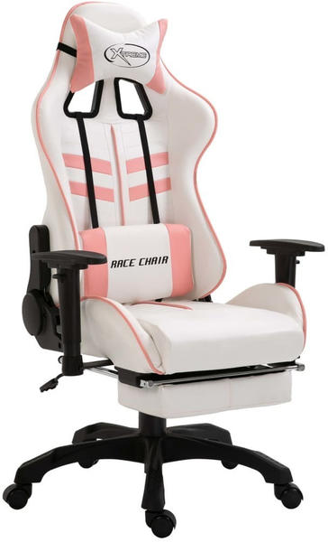 vidaXL Gaming-Stuhl mit Fußstütze rosa Kunstleder (20226)