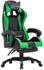vidaXL Gaming-Stuhl Kunstleder mit Fußstütze (287986-287995) schwarz/grün (287989)