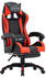 vidaXL Gaming-Stuhl Kunstleder mit Fußstütze (287986-287995) schwarz/rot (287987)