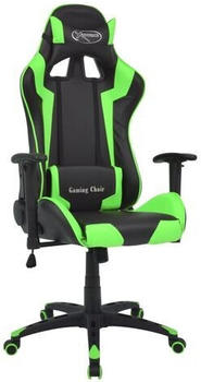 vidaXL Gaming Chair in Leatherette Reclining Green