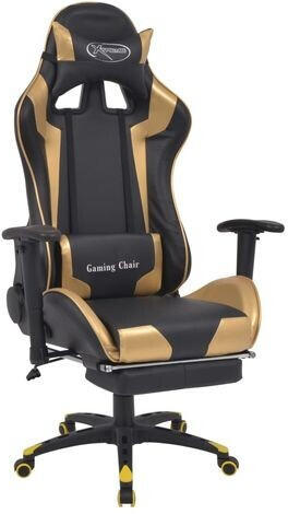 vidaXL Bürostuhl Gaming-Stuhl Neigbar mit Fußstütze gold