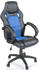 Tresko Racing Chefsessel Bürostuhl Drehstuhl Schalensitz Bürosessel Schreibtischstuhl 606 (RS-006) schwarz/hellblau