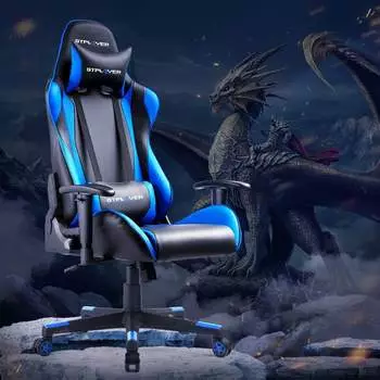 GTPlayer Gaming Stuhl DE-GTP002-Blue – Ergonomisches Design für langen Spielspaß