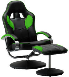 vidaXL Adjustable chair with footrest Green/Black