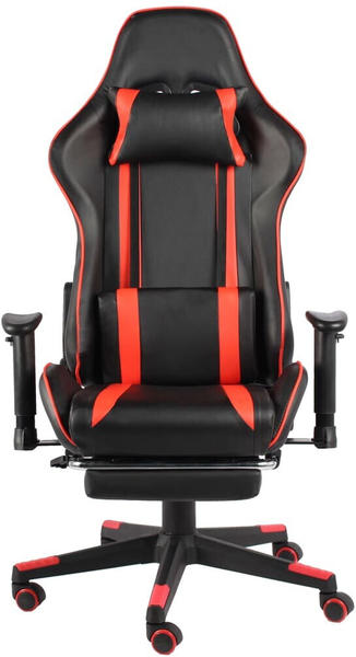 vidaXL Gaming-Stuhl PVC mit Fußstütze (20484-20489) schwarz/rot (20487)